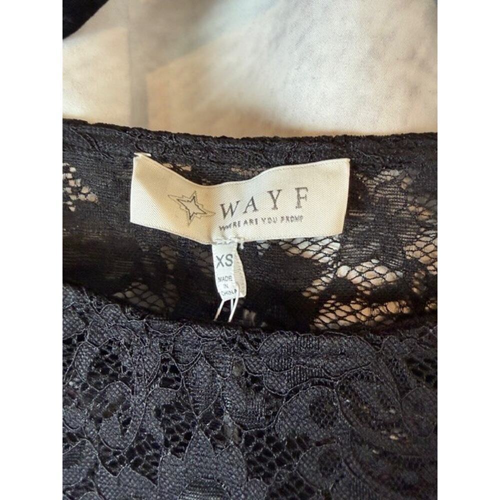 NWT WAYF Lace Long Sleeve Top Black Size XS - Picture 5 of 7